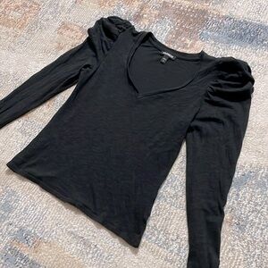Express XS puff sleeve long sleeve shirt